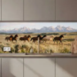 Paarden - Kudde - Bergen - Vrijheid - Wild keuken achterwand 2 middel zz_3dshopping