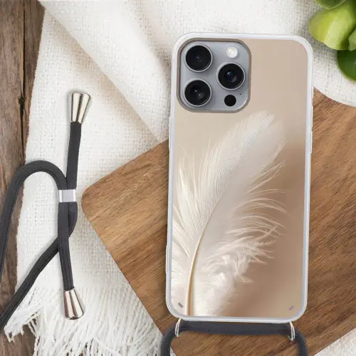 Veer - Minimalistisch - Roze Hoesje iPhone 16 Pro Max met koord klein -sfeer4