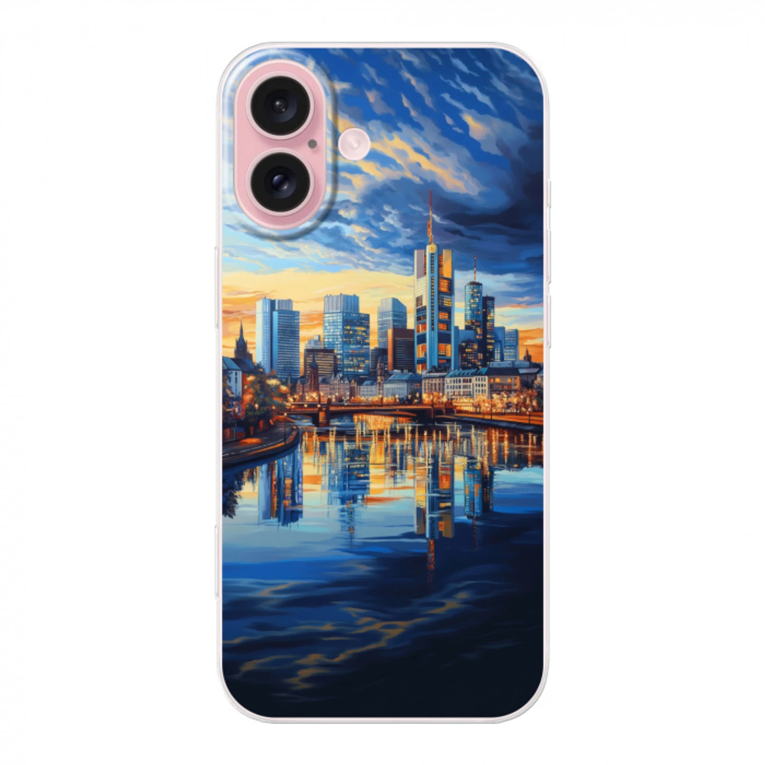 Zonsondergang Frankfurt - Stad - Skyline - Water Apple iPhone 16 klein -3d