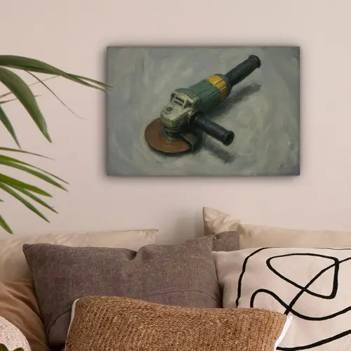 Haakse slijper - Schilderij - Gereedschap canvas 2cm klein -sfeer1