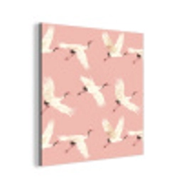 Modern - Kraanvogels - Roze aluminium wit klein 46 -3d