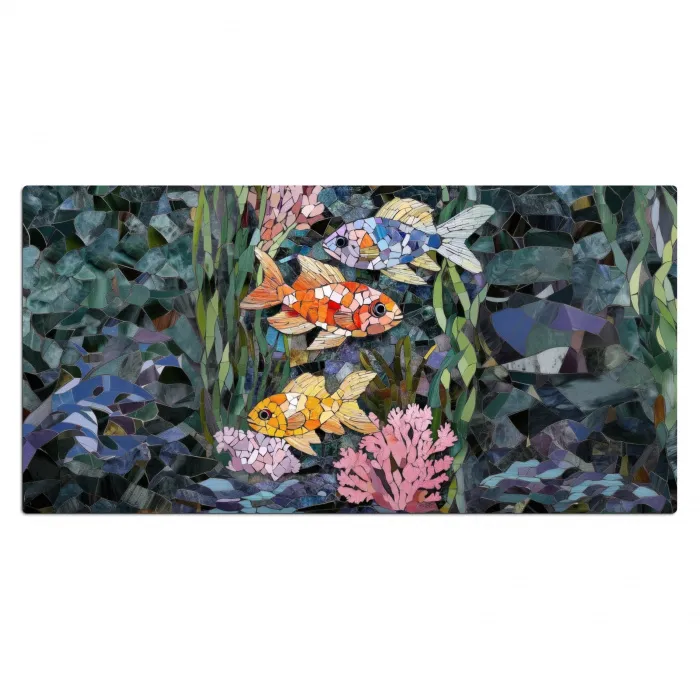 Vissen - Koraal - Zee - Mozaïek Muismat XXL klein -3d_leeg