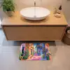 Geel - Blauw - Oranje - Huis Badmat klein -sfeer1