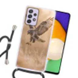 Buizerd - Roofvogel - Natuur - Bruin Hoesje Samsung Galaxy A52 5G met koord klein -sfeer1