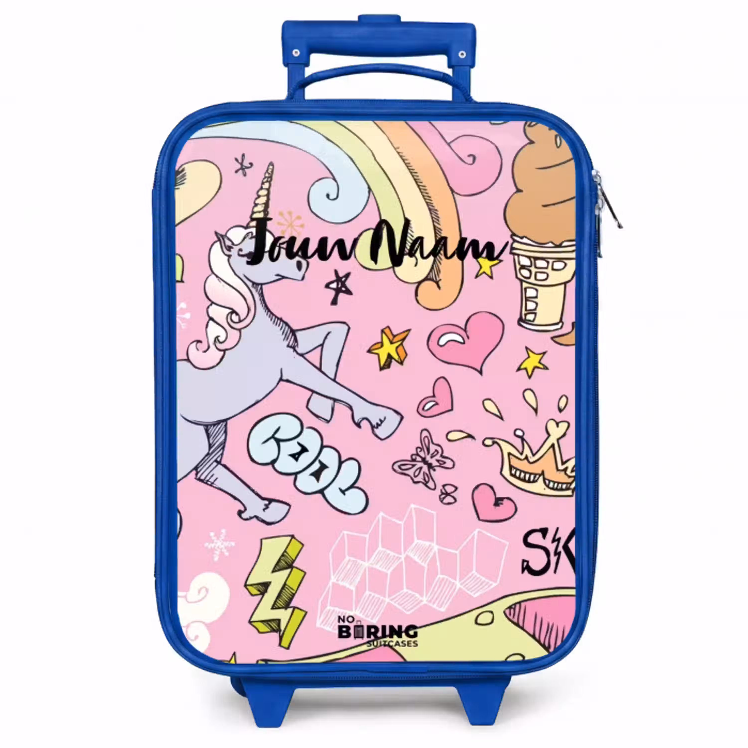 Unicorn doodles Kinderkoffer - Blauw klein -zzz_website3d