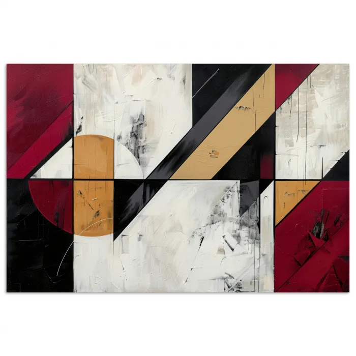 Modern - Abstract - Geometrisch - Rood - Industrieel poster papier klein -3d