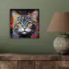 Kat - Graffiti - Dieren - Kleuren - Grijs aluminium wit klein -sfeer2