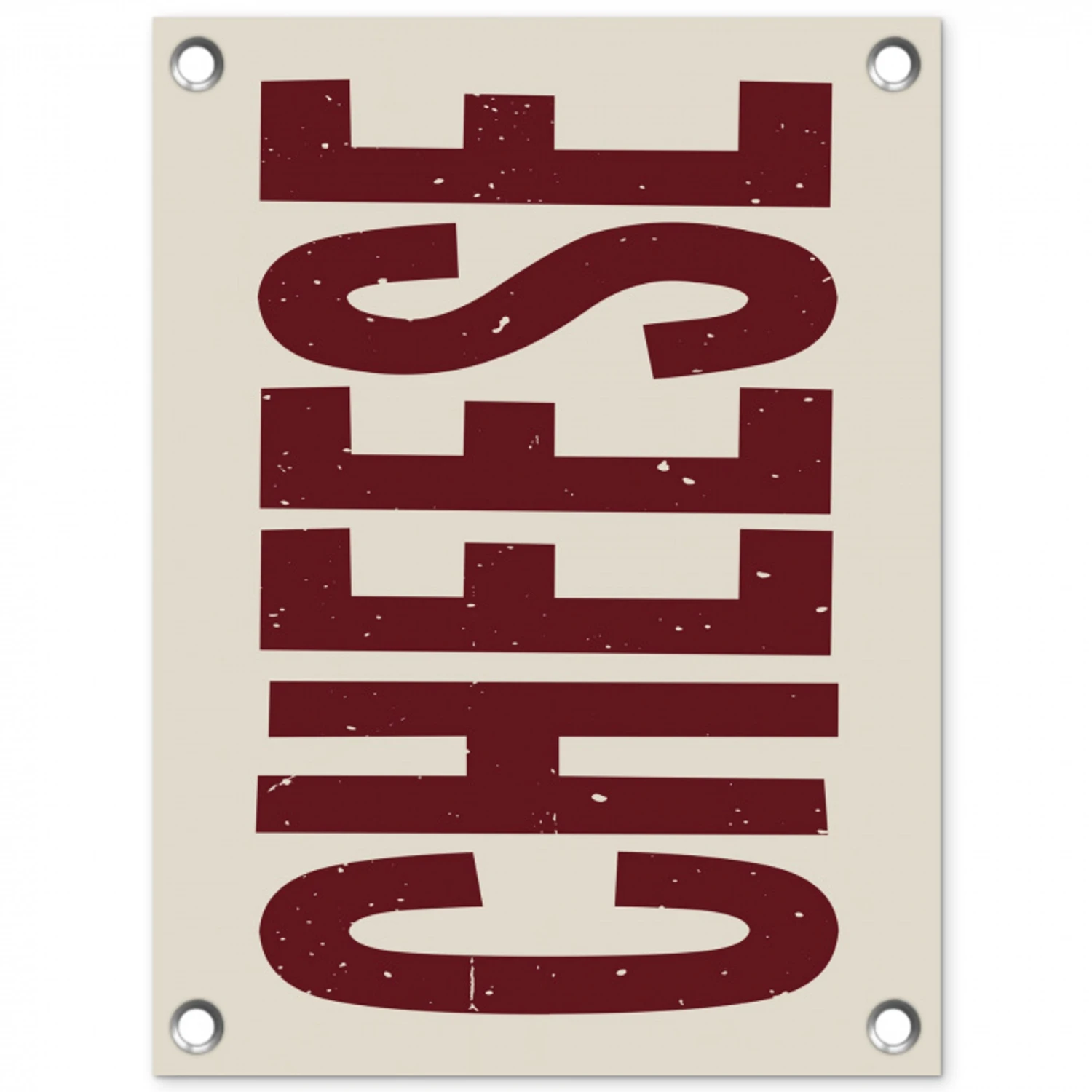 Vintage - Rood - Decoratie - Japandi tuinposter los doek klein -3d