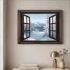 Winter - Landschap - Natuur - Berg - Bomen - Doorkijk - Uitzicht Textielframe zwart klein -sfeer2