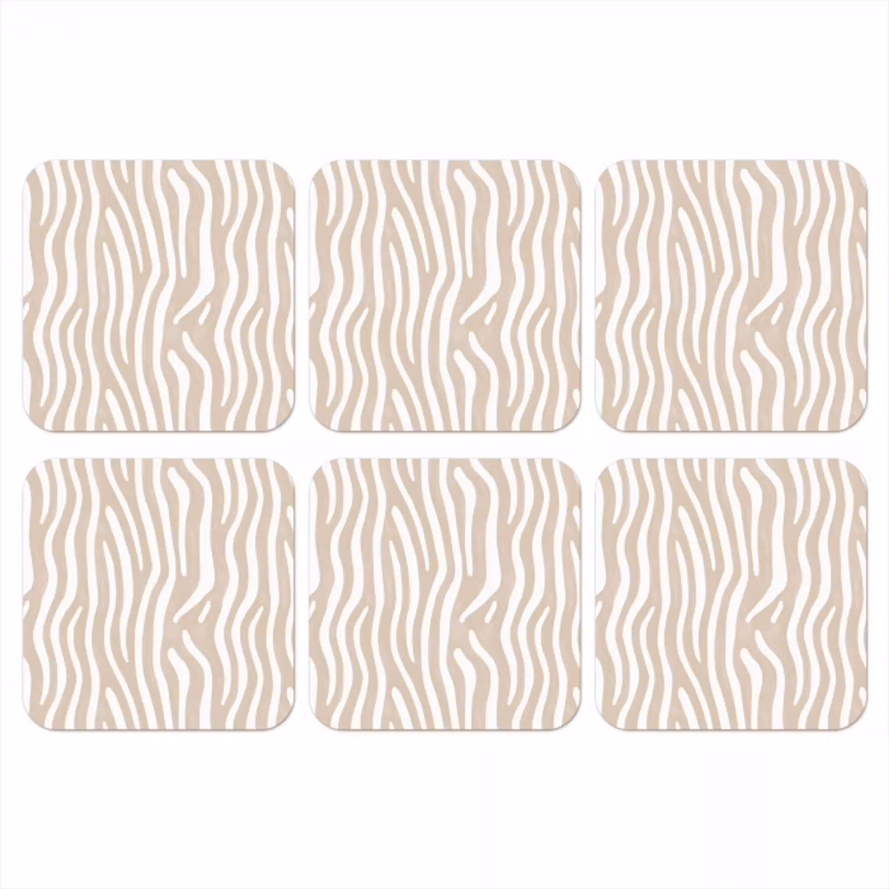 Abstract - Zebra - Beige onderzetter kurk middel 366 -3d