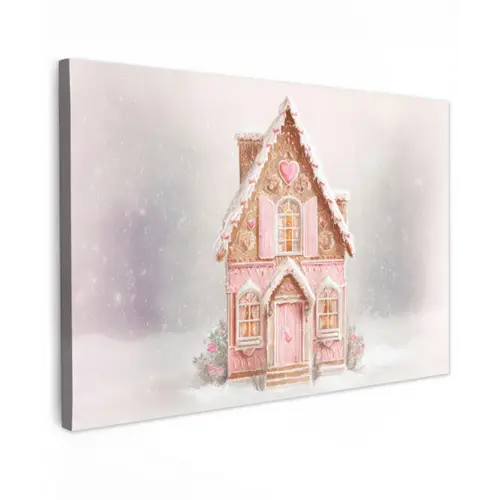 Huisje - Suiker - Pastel canvas 2cm klein -z3d