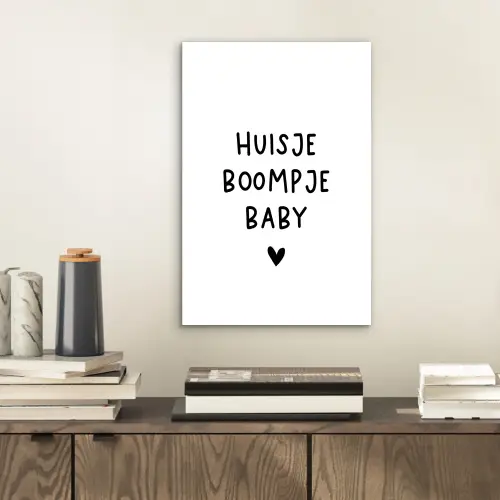 Huisje boompje baby - Spreuken - Quotes aluminium wit klein -sfeer1