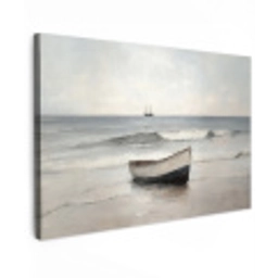 Roeiboot - Zee - Horizon Tuinposter op houten frame 2 cm dik klein -3d