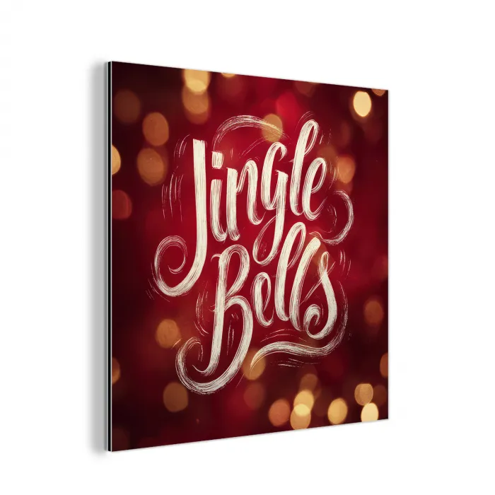 Jingle - Bells - Kerst - Rood aluminium wit klein -3d