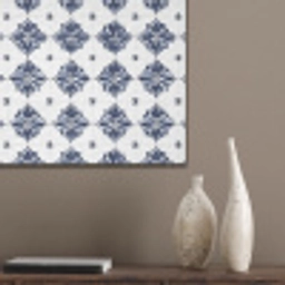 Tegelmotief - Blauw - Wit - Bloem PET vilt klein 837 -sfeer6_closeup