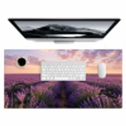 Landschap - Lavendelveld - Paars Muismat XXL klein -3d