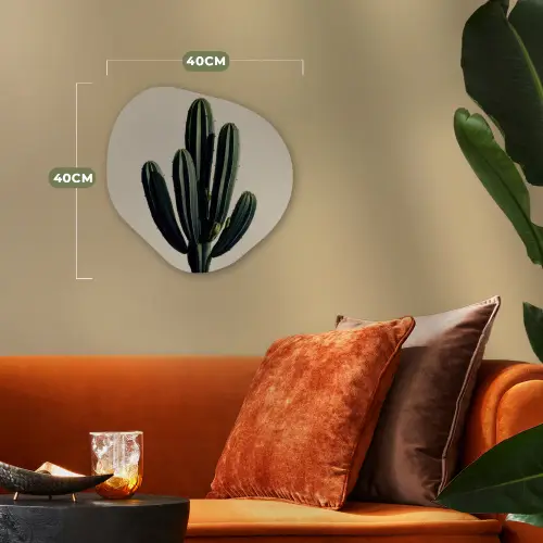 Cactus - Subtiel - Groen Wandcirkel Organisch Forex 3mm klein -sfeer3