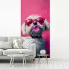 Pink - Hond - Bubbel fotobehang vinyl groot -woonkamer