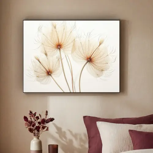 Zonlicht - Paardenbloemen - Natuur - Botanisch Textielframe zwart klein -sfeer1