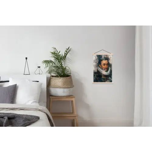 Willem van Oranje - Adriaen Thomasz - Krant textielposter latten blank klein -woonkamer