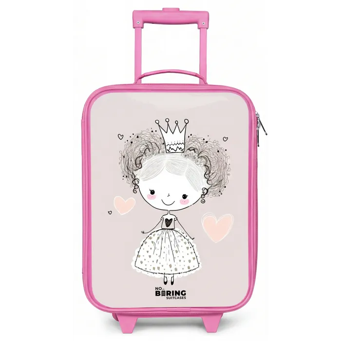 Prinses met krulletjes Kinderkoffer - Roze klein -zz3dotto
