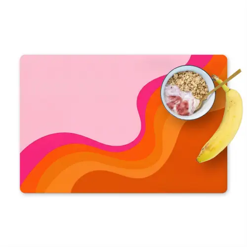 Retro - Waves - Kleurrijk Placemat vinyl groot -zzzproduct_Kitchenyeah-website