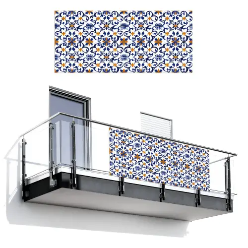 Patroon - Modern - Kleurrijk Balkonbeschermer Duitsland klein 596 -3d