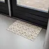 Lijnen - Beige - Patroon - Donkerbruin Deurmat klein 898 -sfeer2