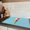 Bolletjes - Schepijs - Hoorntje - Blauw Inductie beschermer vinyl 3mm klein -sfeer3