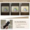 Vaas - Delftsblauw - Madeliefjes Light Box met batterij (Wandlamp) middel -USP_dimbaarNL