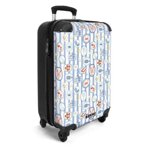 Gestreepte zomer print kleurrijk NBS - Handbagage koffer - Kinderen Unisex middel -productfoto_3d