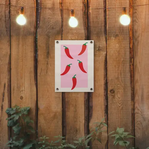 Pepers - Rood - Illustratie tuinposter los doek klein -sfeer1