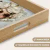 Schilderij - Vrouw - Zonnebril - Bloemenkrans Dienblad Rechthoek middel -USP_HandgreepNL