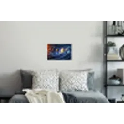 Ruimte - Zonnestelsel - Blauw Muursticker klein -slaapkamer