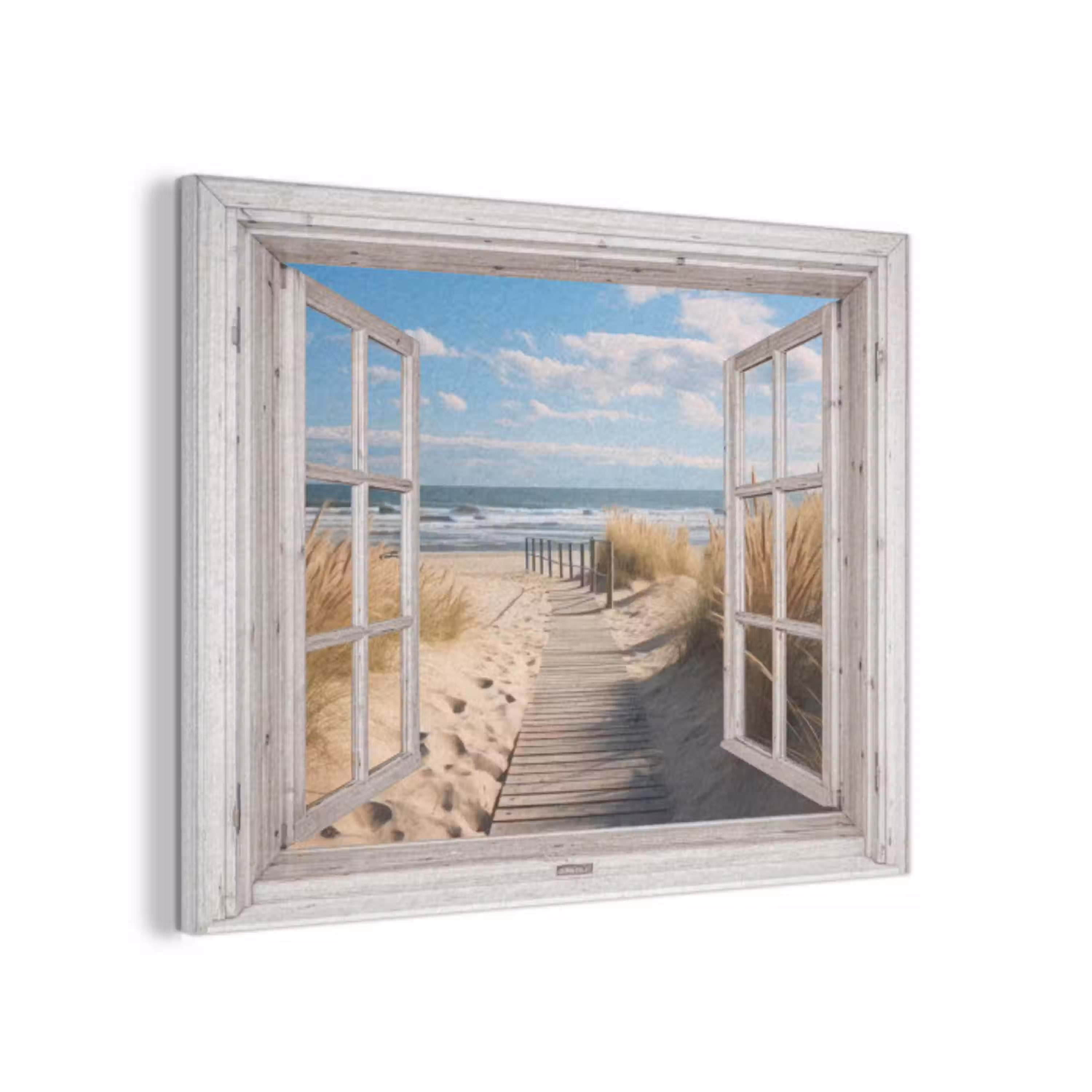 Raam - Zee - Kust - Natuur - Doorkijk - Strand - Waddenzee PET vilt klein -3d