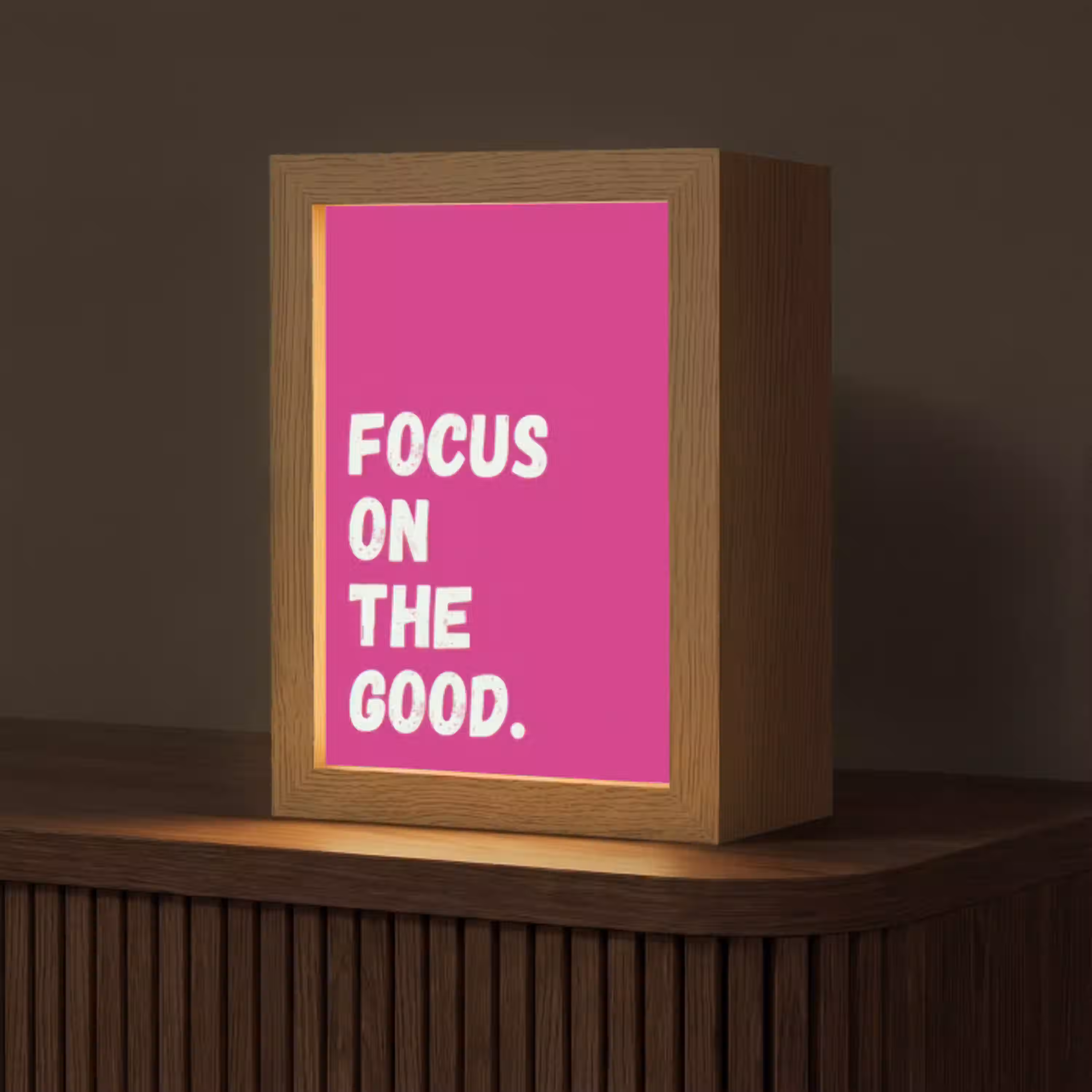 Focus on the good - Roze - Simple Light Box met kabel (Tafellamp) klein -z3d_website