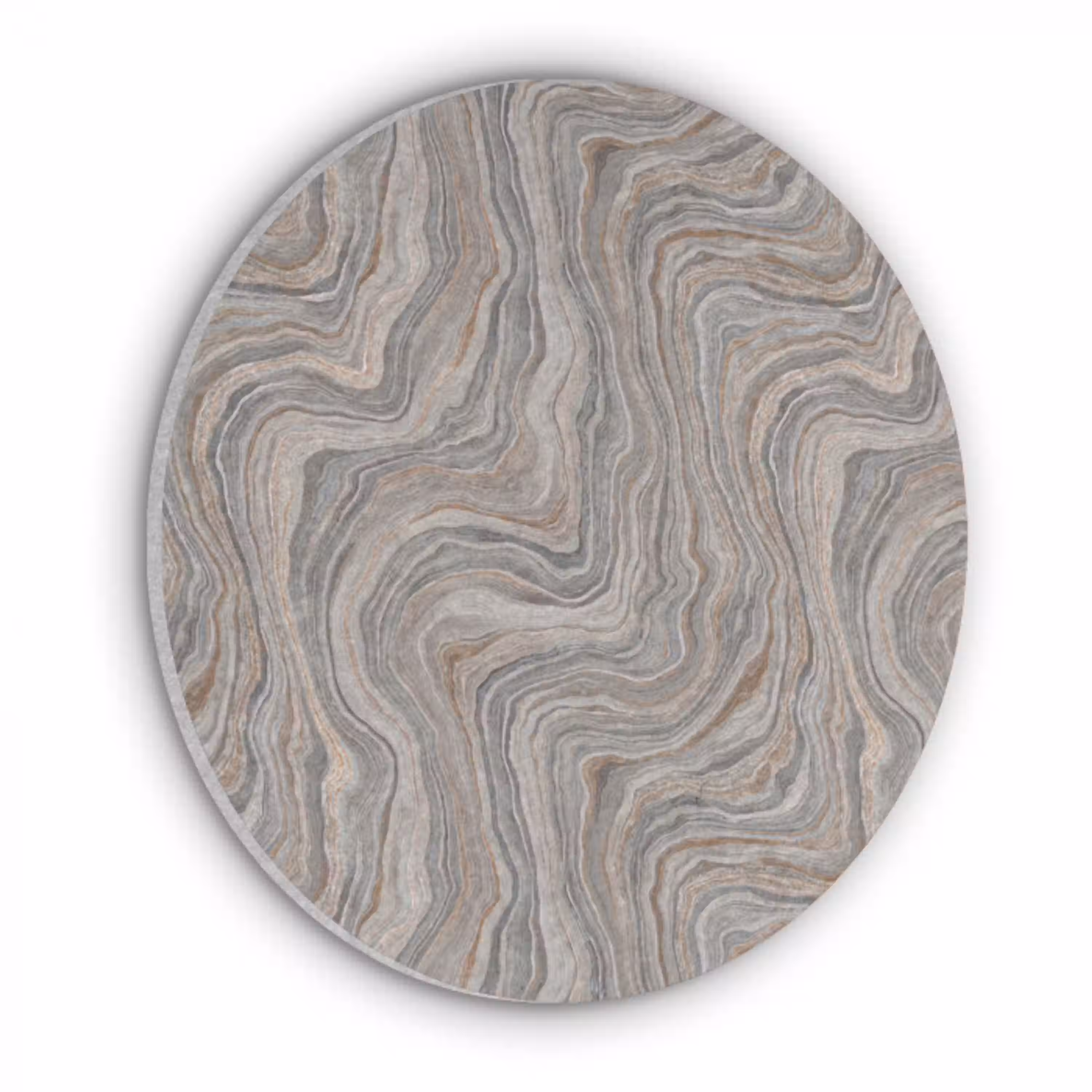 Patroon - Textuur - Grijs Akoestische PET Vilt - Rond klein 838 -3d