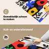 Bloemen - Bladeren - Abstract - Zwart Inductie beschemer met haakjes klein -ky-schoon-nl