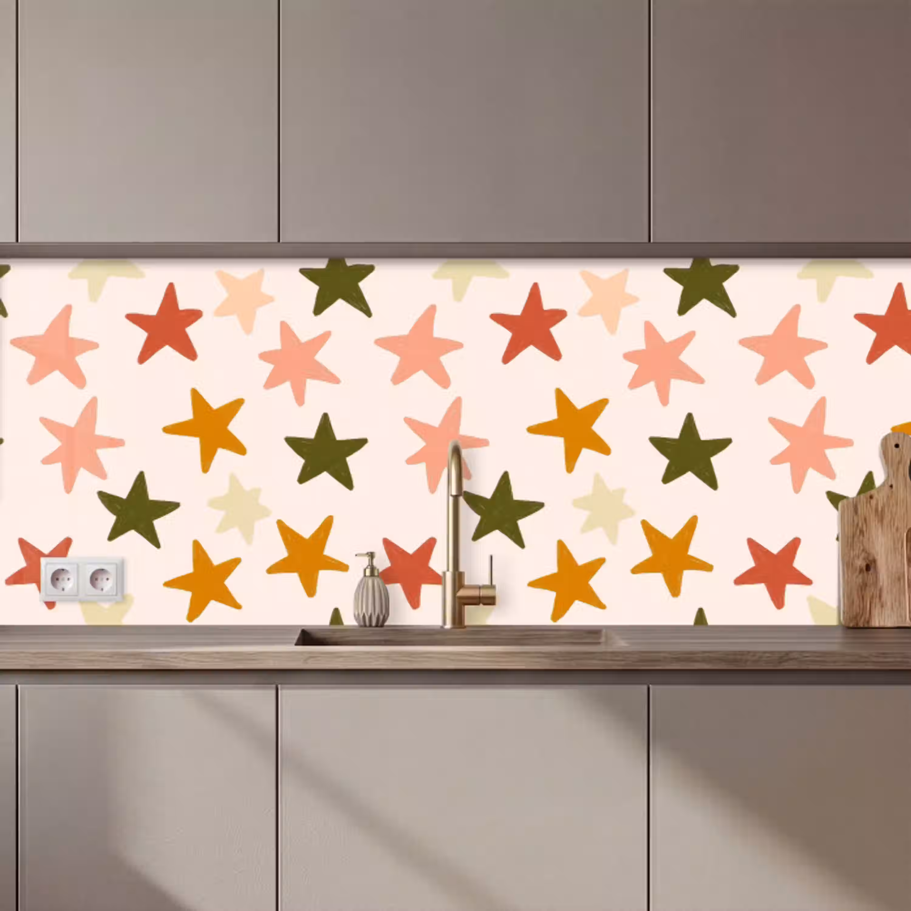Sterren - Patroon - Kleurrijk keuken achterwand 2 middel 871 zz_3dshopping