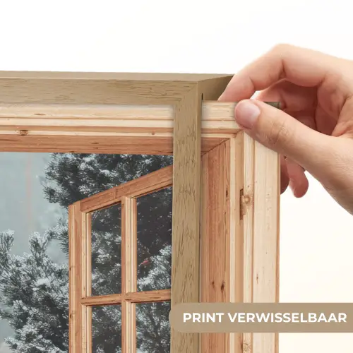 Bos - Winter - Bomen - Natuur - Pad - Doorkijk Light Box met batterij (Wandlamp) middel -USP_websiteprintNL