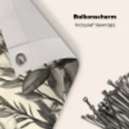 Klassiek - Botanisch - Zwart - Beige Balkonbeschermer Duitsland klein 596 -closeup_NL