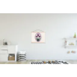 Tulpen - Paars - Lijst - Bladeren textielposter latten blank klein -kinderkamer