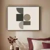Aardetinten - Abstracte compositie - Eenvoudige vormen Textielframe - compleet frame klein -sfeer1