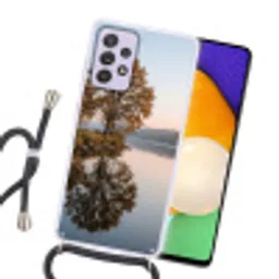 Bomen - Reflectie - Water - Zonsopgang - Serene Hoesje Samsung Galaxy A52 5G met koord klein -sfeer1