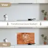 Bloem - Minimalistisch - Wit keuken achterwand spatscherm klein -voor_na_NL