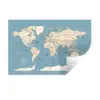 Wereldkaart - Oceaan - Realistisch - Blauw Muursticker klein -3d