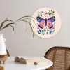Bloemen - Bladeren - Vlinder - Kleurrijk Wandcirkel kunststof plaat 5mm dik klein -sfeer4