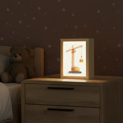 Kraan - Oranje - Scheepscontainer Light Box met kabel (Kinderlampje) klein -sfeer1_kind