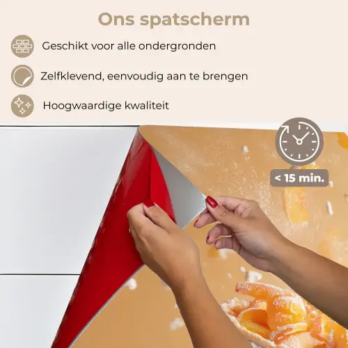 Peach - Eten - Taart - Oranje keuken achterwand spatscherm klein -spatscherm_NL