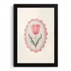 Tulp - Lijst - Ovaal - Illustratie fotolijst zwart zonder passe partout klein -3d